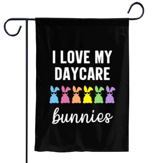 I Love My Daycare Bunnies Cute Teacher Easter Day Garden Flags