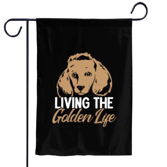 Living The Golden Life Goldendoodle Dog Owner Garden Flags
