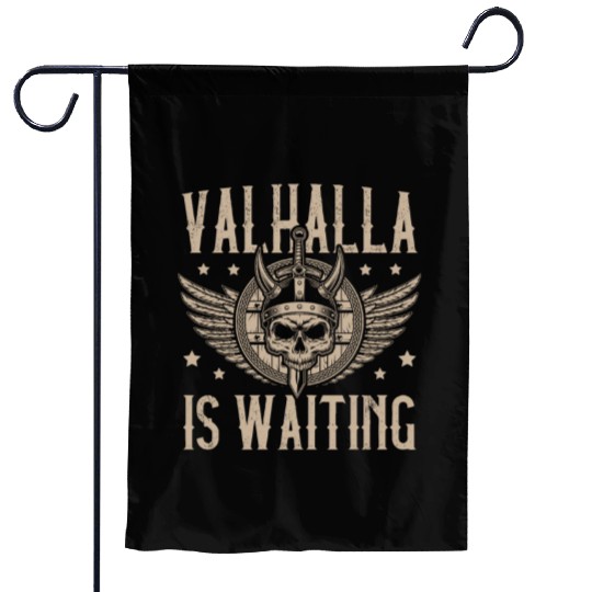 Valhalla is Waiting Pagan Norsemen Viking Warrior Garden Flags