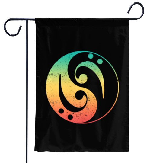 Ying Yang Bass Guitar Player Garden Flags
