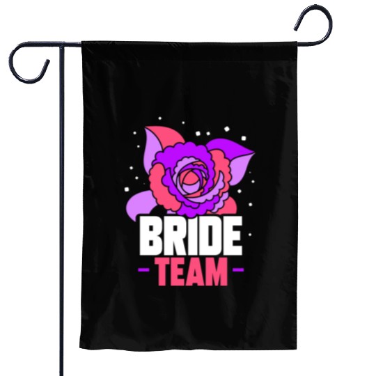 Bride Team Wedding Bachelorette Party Cute Garden Flags