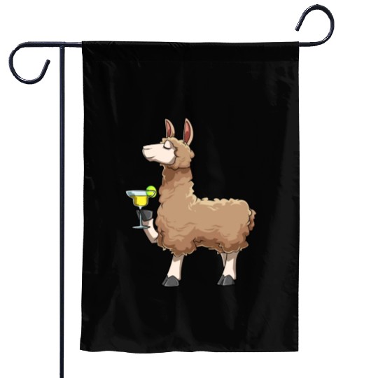 Funny Alpaca Drinks Cocktail for a Alpaca lover Garden Flags