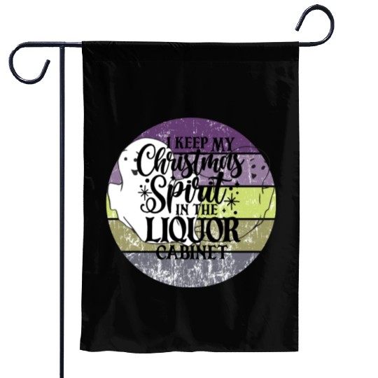 Funny Christmas Spirit Ghosts Sunset Garden Flags