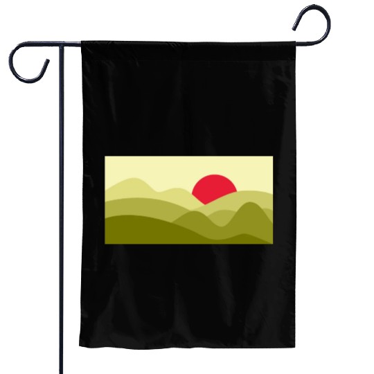 Minimalist Sun Lime Green Garden Flags
