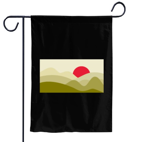 Minimalist Sun Olive Green Garden Flags