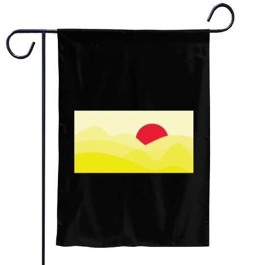 Minimalist Sun Yellow Garden Flags