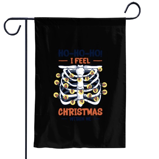 Christmas Holiday Skeleton Rib Cage Radiology Garden Flags