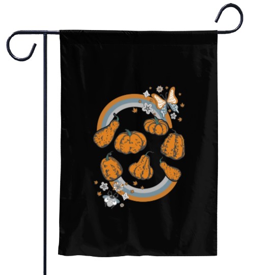 Halloween Theme Cute Pumpkins Rainbow Coffee Garden Flags