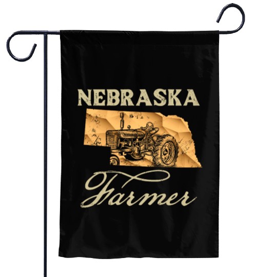 Nebraska Farmer Tractor Lover State Map Farming Lo Garden Flags