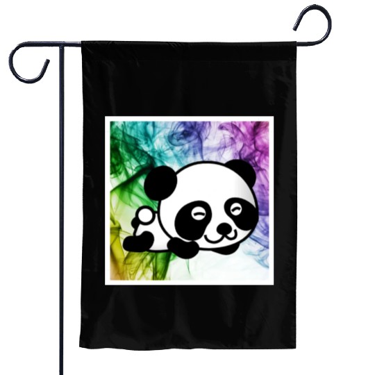 panda in colourful world Garden Flags