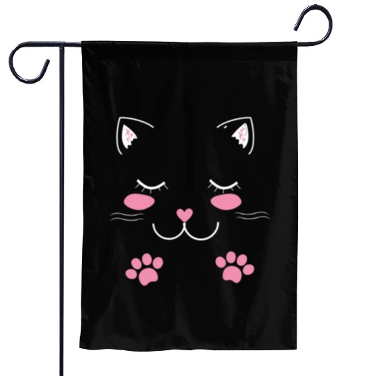 Adorable cat face Garden Flags