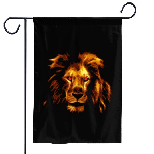 Bodybuilder Fierce Lion Face Beast Gym Rise & Grin Garden Flags