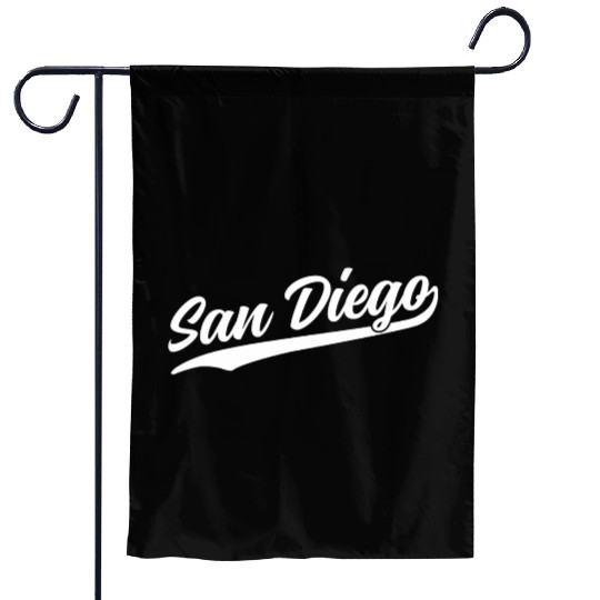San Diego California Cool Ca Retro 1970S White Tex Garden Flags