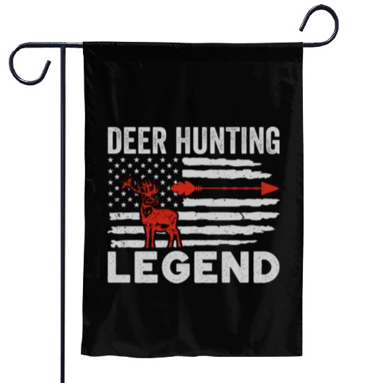 Deer Hunting Legend American Flag Garden Flags