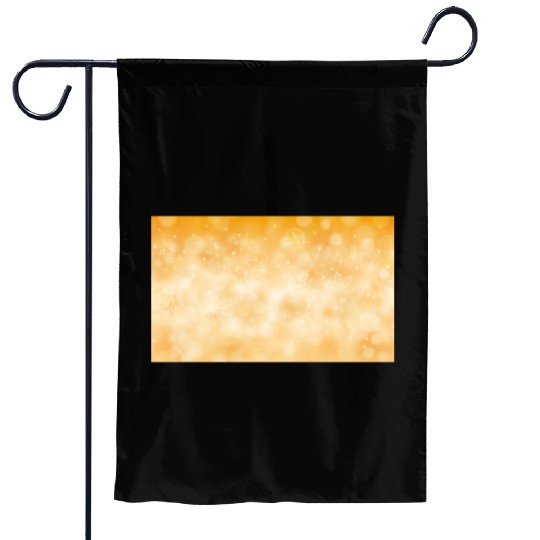 Orange Christmas Snowflakes Bokeh Winter Garden Flags