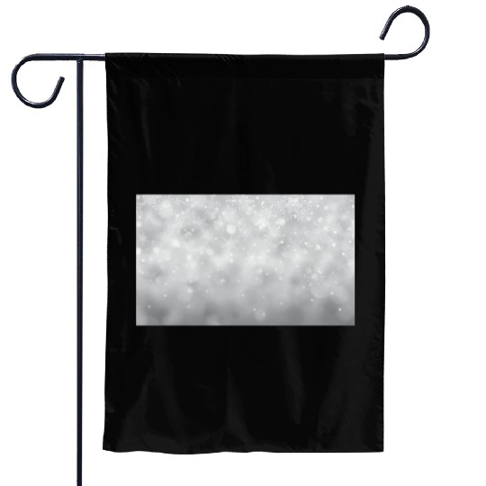 Grey Bokeh Christmas Snowflakes Garden Flags