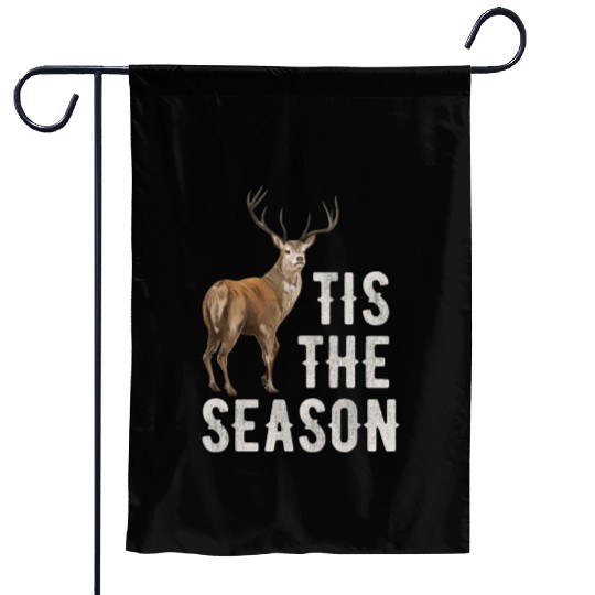 Tis The Season Retro Dear Hunting Garden Flags