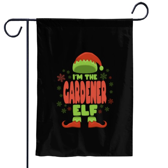 Gardener Christmas Elf Garden Flags