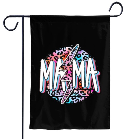 Mama Lightning Bolt Garden Flags, Mama Garden Flags, Leopard