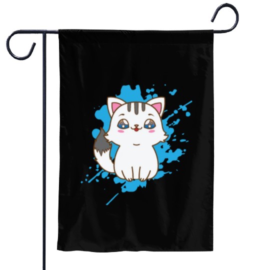 Cat japanese Kawaii Style Animal Garden Flags