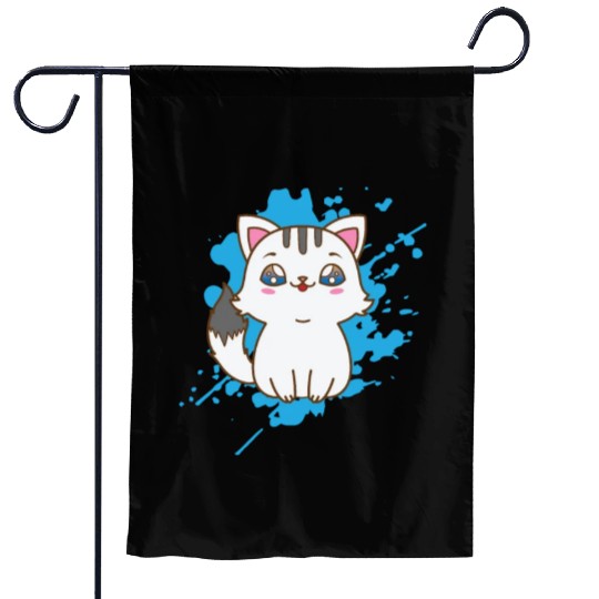 Cat japanese Kawaii Style Animal Garden Flags