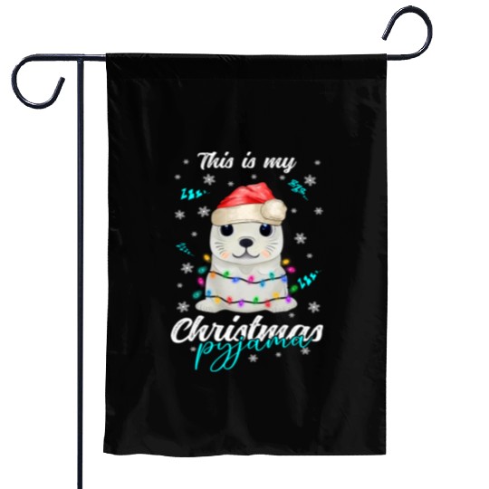 Winter Christmas Pyjama Seal Garden Flags