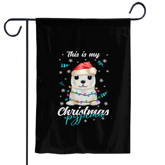 Winter Christmas Pyjama Seal Garden Flags