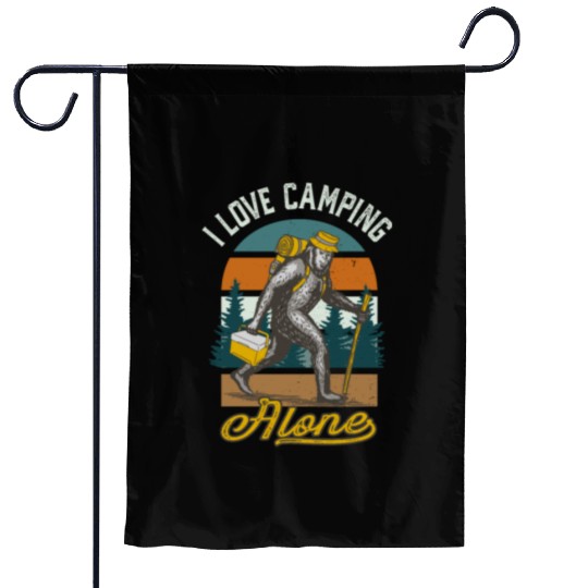 I Love Camping Solo Bigfoot Sasquatch Garden Flags