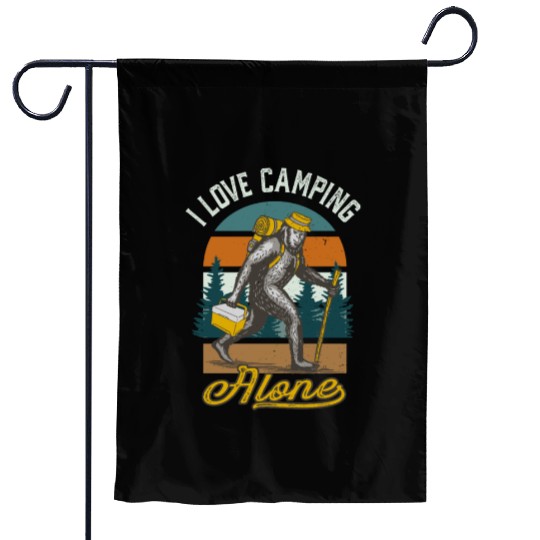 I Love Camping Solo Bigfoot Sasquatch Garden Flags