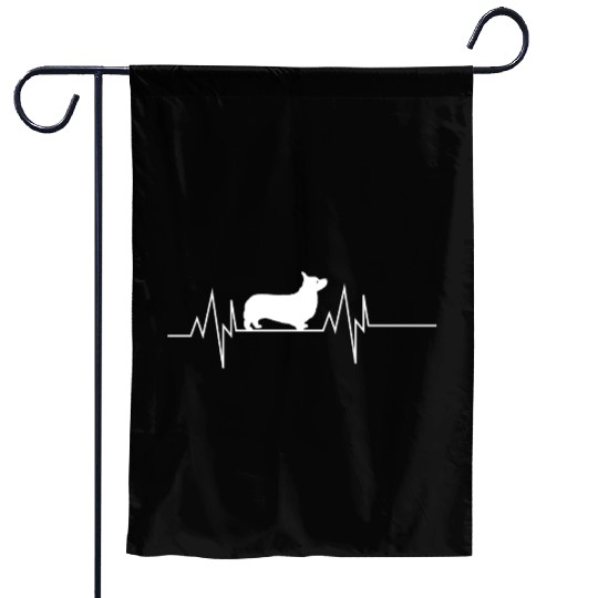 Corgi Heartbeat Garden Flags