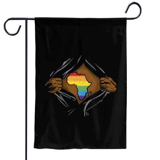 Juneteenth LGBT Pride Flag Rainbow Black Melanin Garden Flags
