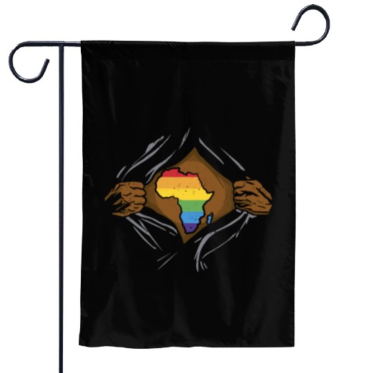 Juneteenth LGBT Pride Flag Rainbow Black Melanin Garden Flags