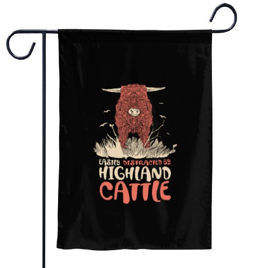 Scottish Highland Cow Grass Puppy Cow Whisperer Garden Flags