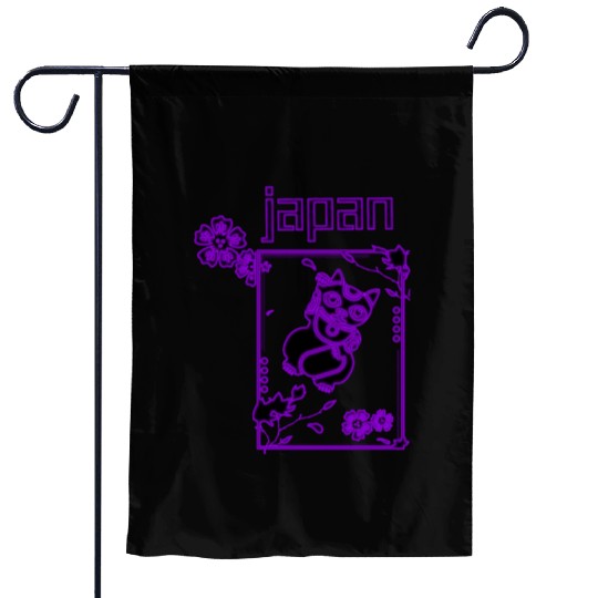 Japan Neon lucky Cat Garden Flags