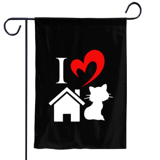 Love House Cat heart Valentines day Cat Loves Pet Garden Flags