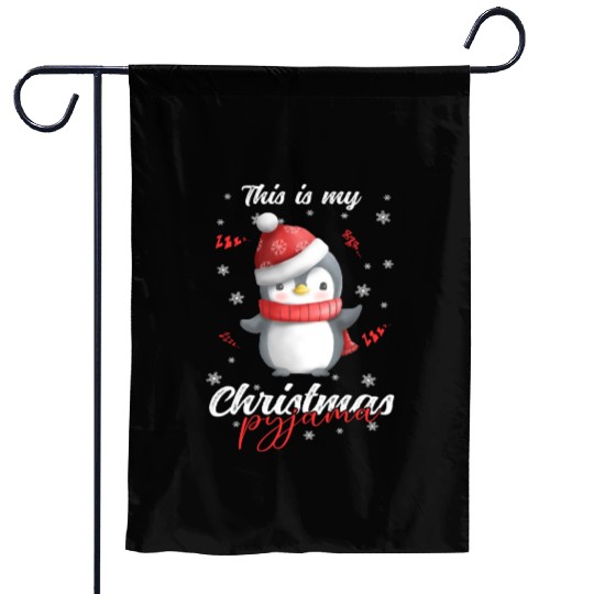 Winter Christmas Pyjama Penguin Garden Flags
