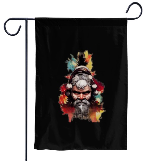 Angry Santa | Santa fighter | Never give up santa Garden Flags