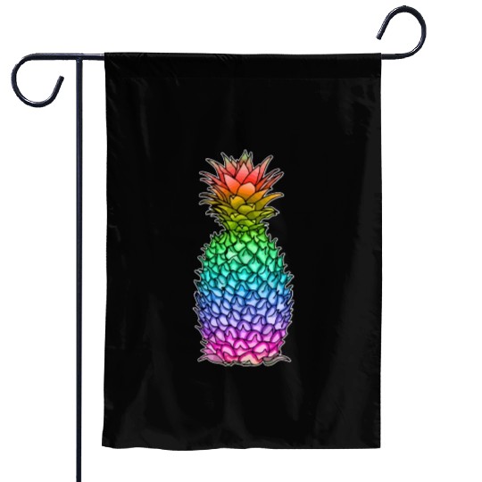 Pineapple Gay Lesbian Pride Rainbow Tropical LGBTQ Garden Flags