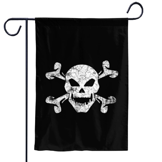 Textured Skull And Crossbones Garden Flags