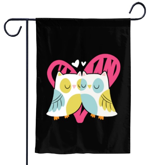 Owl Valentines Day Hearts Day Cupid Bird Lover Garden Flags