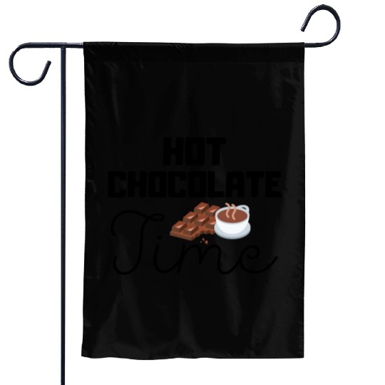 Cute winter quotes - hot chocolate time Garden Flags