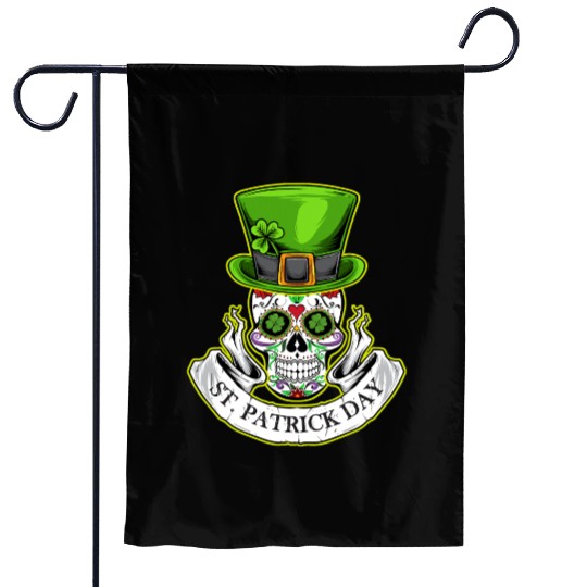 Sugar Skull | St Patrick Day | Lucky Charm Irish Garden Flags