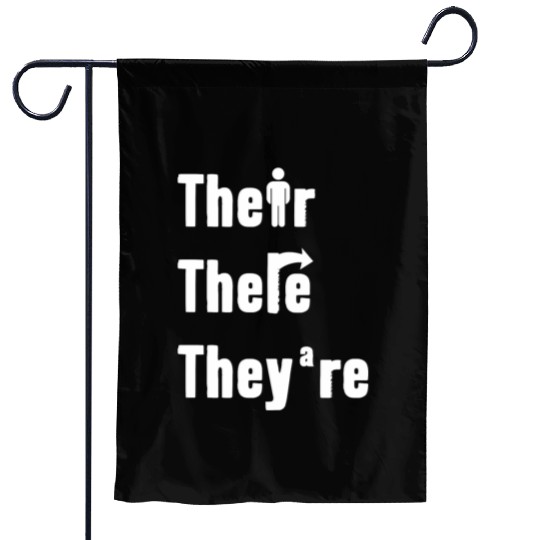 Their There They're English Teacher Grammar Garden Flags