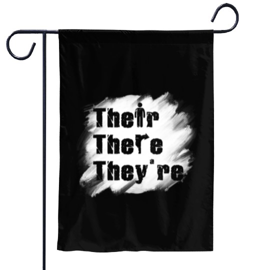 Their There They're English Teacher Grammar Garden Flags