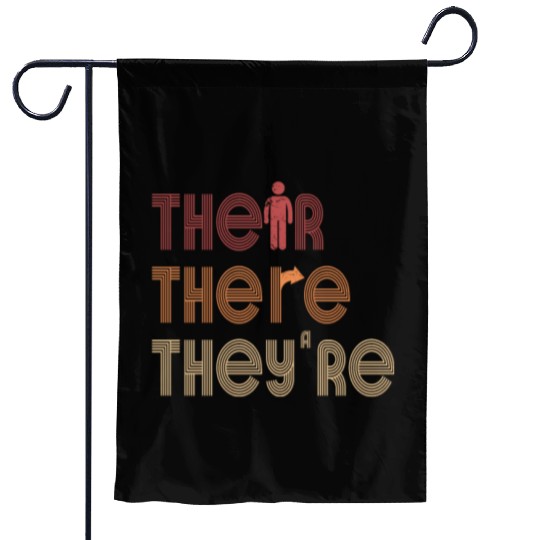 Their There They're English Teacher Grammar Garden Flags