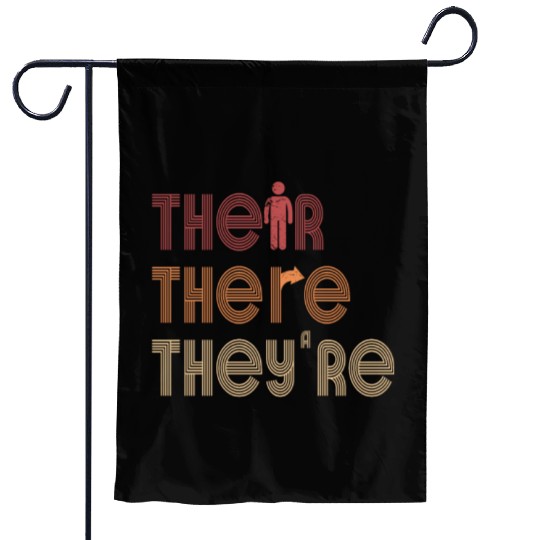 Their There They're English Teacher Grammar Garden Flags