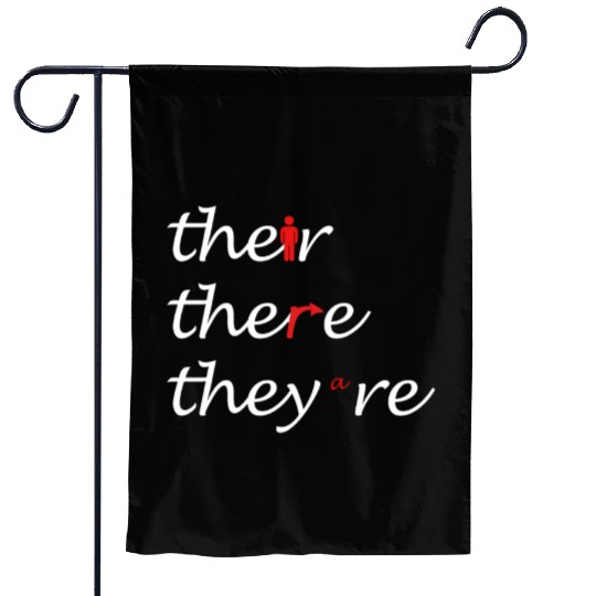 Their There They're English Teacher Grammar Garden Flags