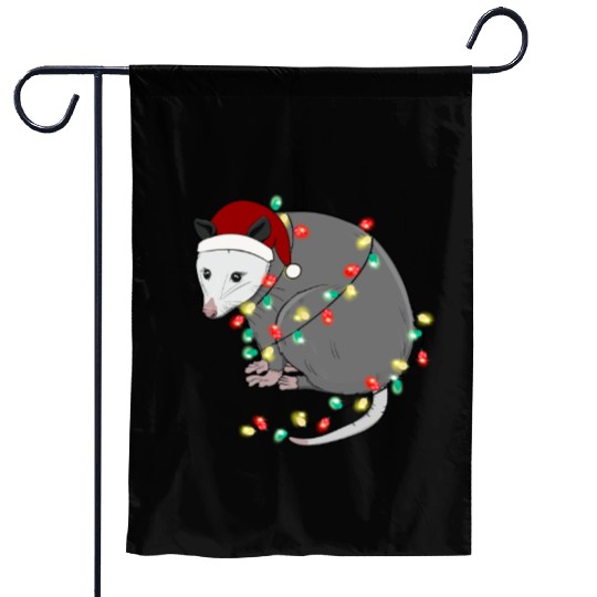 Christmas Animal Opposum Light Chain Hat Garden Flags