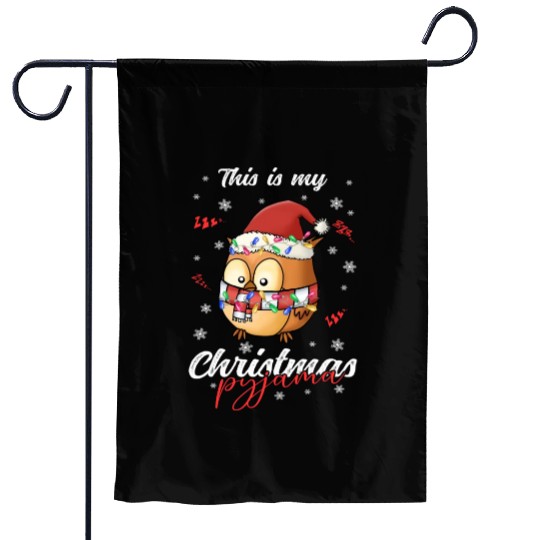 Winter Christmas Pyjama Owl Garden Flags