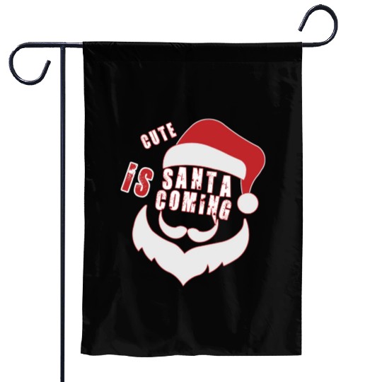 Christmas Cute Santa Is Coming Santa Candy Cane Garden Flags